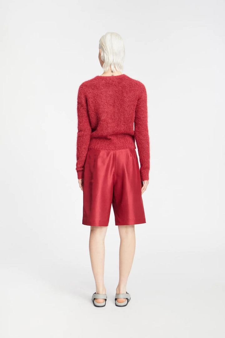 MUNTHE Povilla Vest – Bordeaux-55% alpaca, 19% polyamide, 24% polyacryl, 2% elasthaan-DAMES TRUIEN & VESTEN-Rood