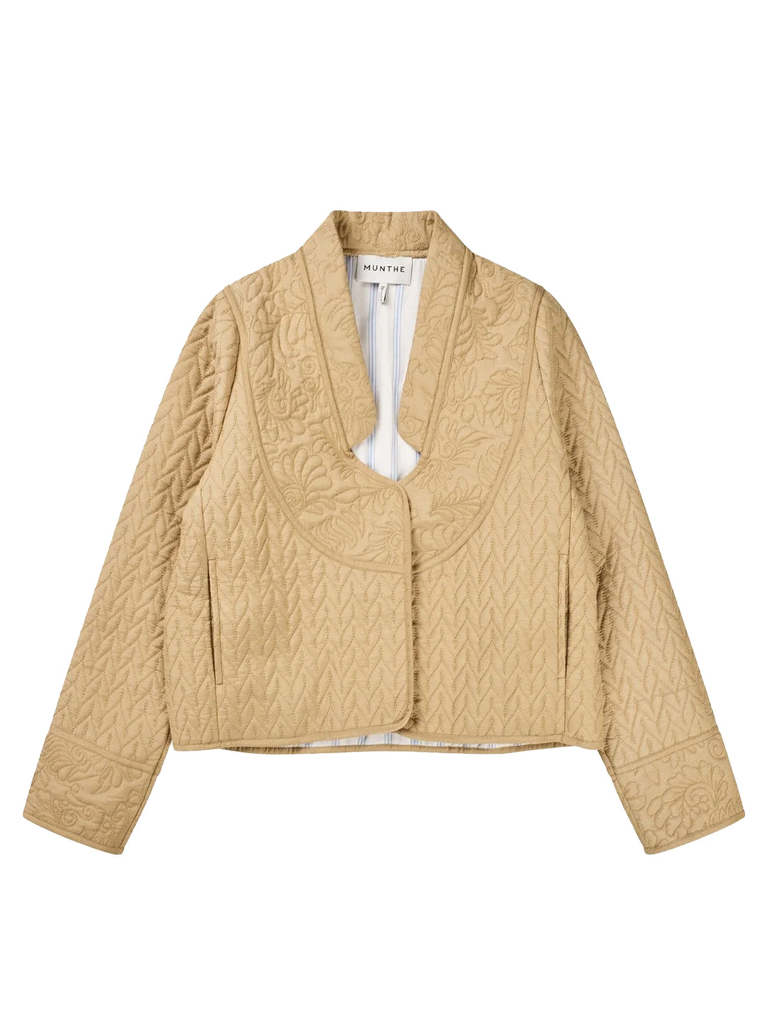 MUNTHE Quilted jas FLOSSIE-50% katoen, 50% linnen-DAMES JASSEN & JACKS-Beige