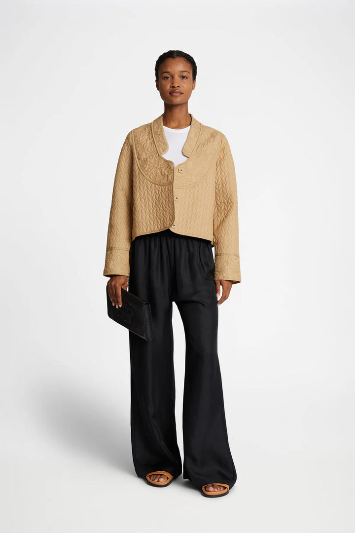 MUNTHE Quilted jas FLOSSIE-50% katoen, 50% linnen-DAMES JASSEN & JACKS-Beige