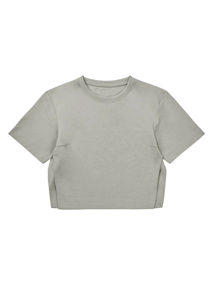 MUNTHE Rach Top – Grijs-100% katoen <br />Lace: 100% polyamide-DAMES TOPS & BLOUSES-Grijs