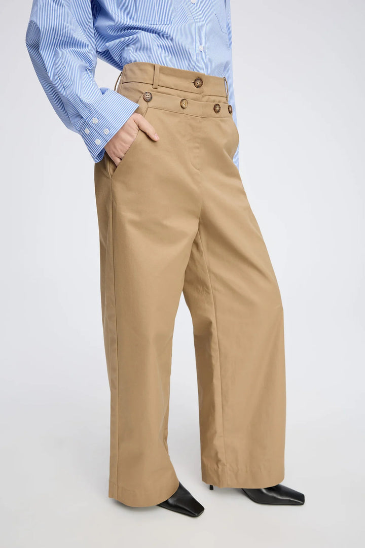 Munthe Renard Pantalon – Camel-100% katoen-DAMES BROEKEN-Bruin