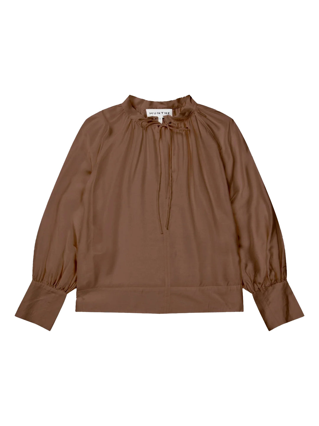 Munthe Roseberger Top – Mocca-80% viscose, 20% zijde-DAMES TOPS & BLOUSES-Bruin