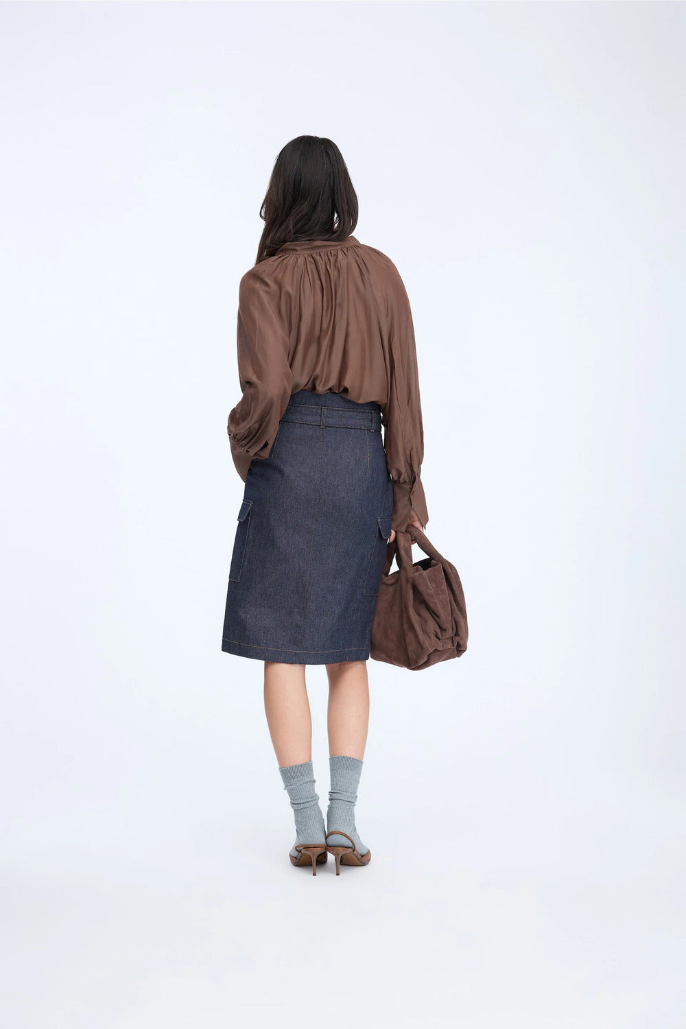 Munthe Roseberger Top – Mocca-80% viscose, 20% zijde-DAMES TOPS & BLOUSES-Bruin