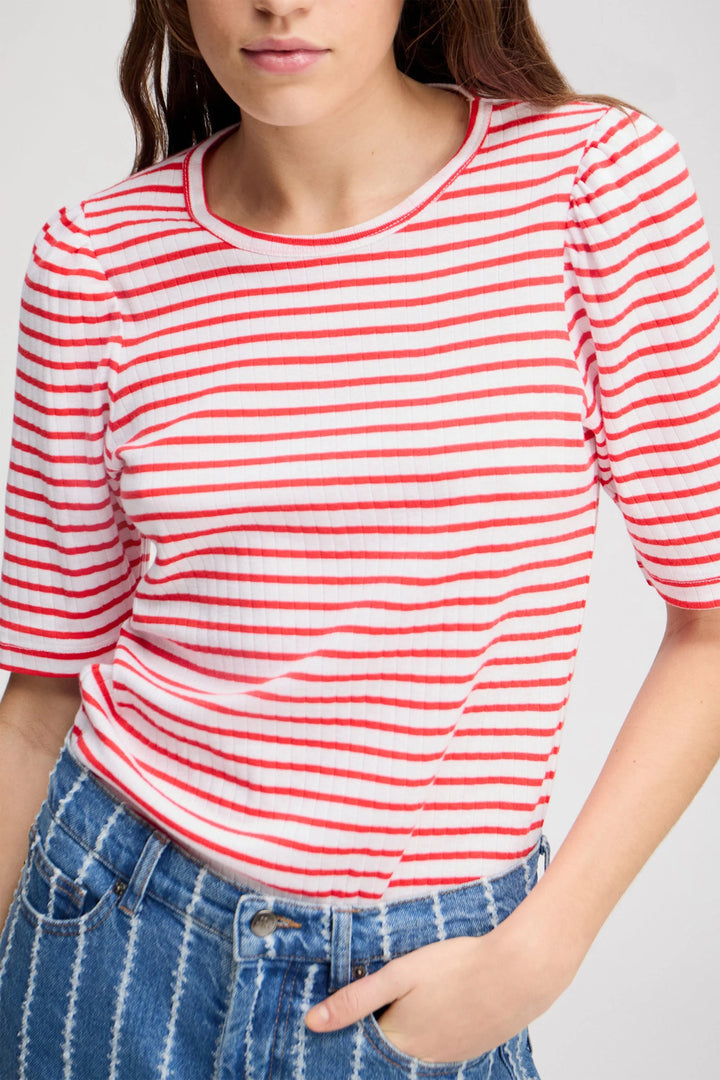MUNTHE t-shirt JIKOLAZ-100% katoen-DAMES TOPS & BLOUSES-Rood