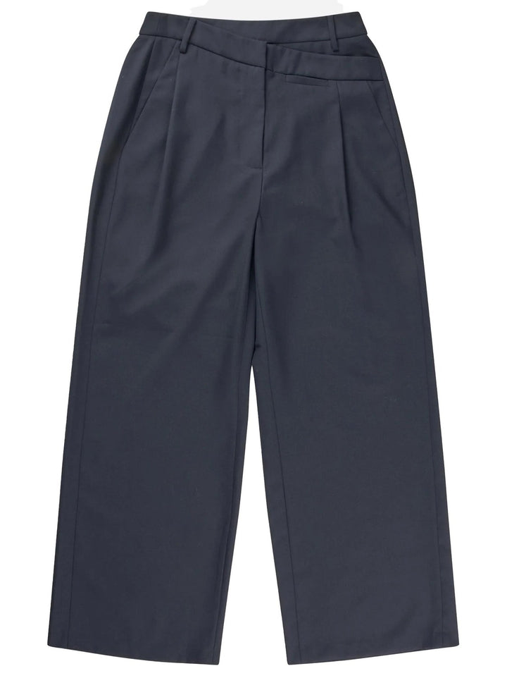 MUNTHE TALU pantalon navy-70% Wool / 30% Poly ester-DAMES BROEKEN-Blauw