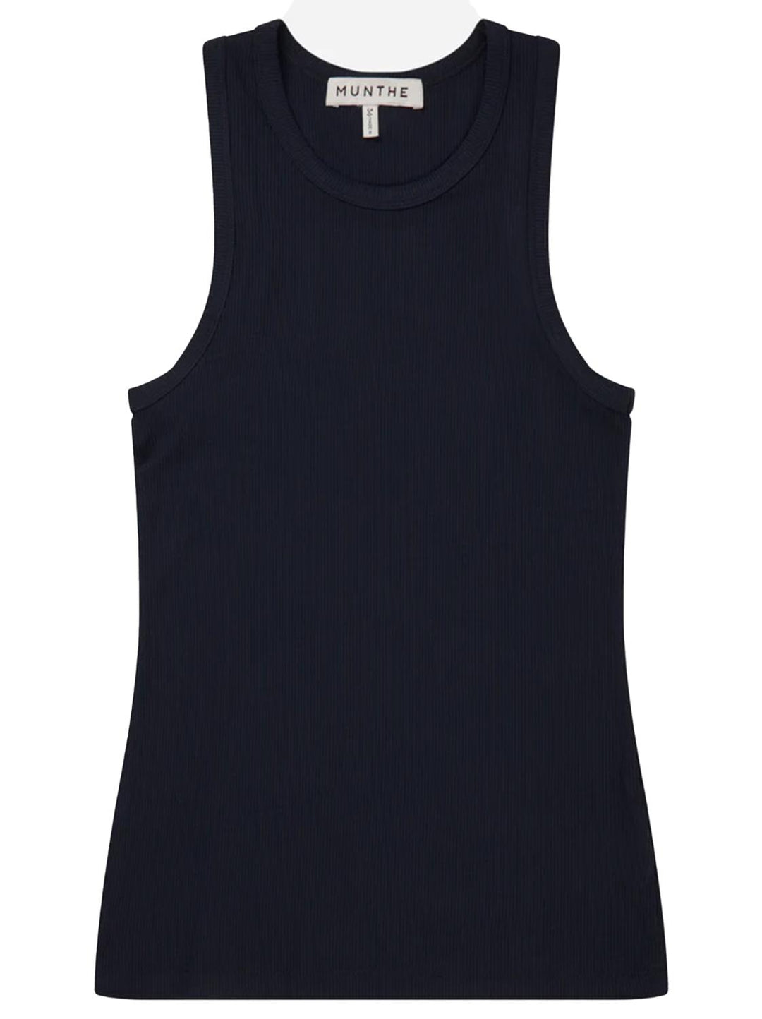 MUNTHE tanktop PEACH blauw-95% ecovero, 5% elasthaan-DAMES TOPS & BLOUSES-Blauw