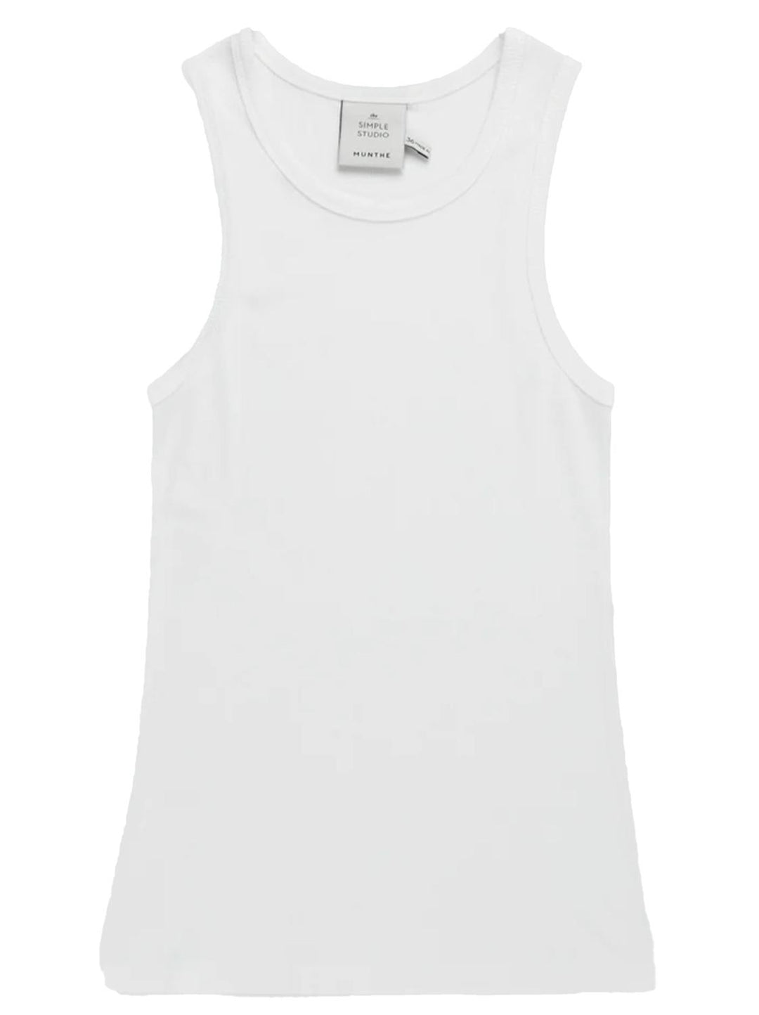 MUNTHE tanktop PEACH wit-95% ecovero, 5% elasthaan-DAMES TOPS & BLOUSES-Wit