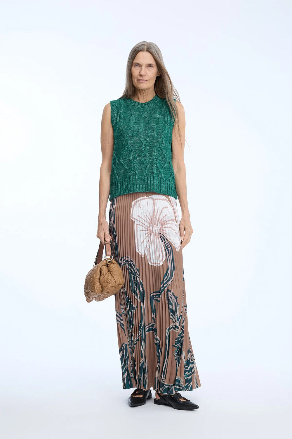 MUNTHE Taulla rok – Bruin-100% polyester-DAMES ROKKEN-Bruin