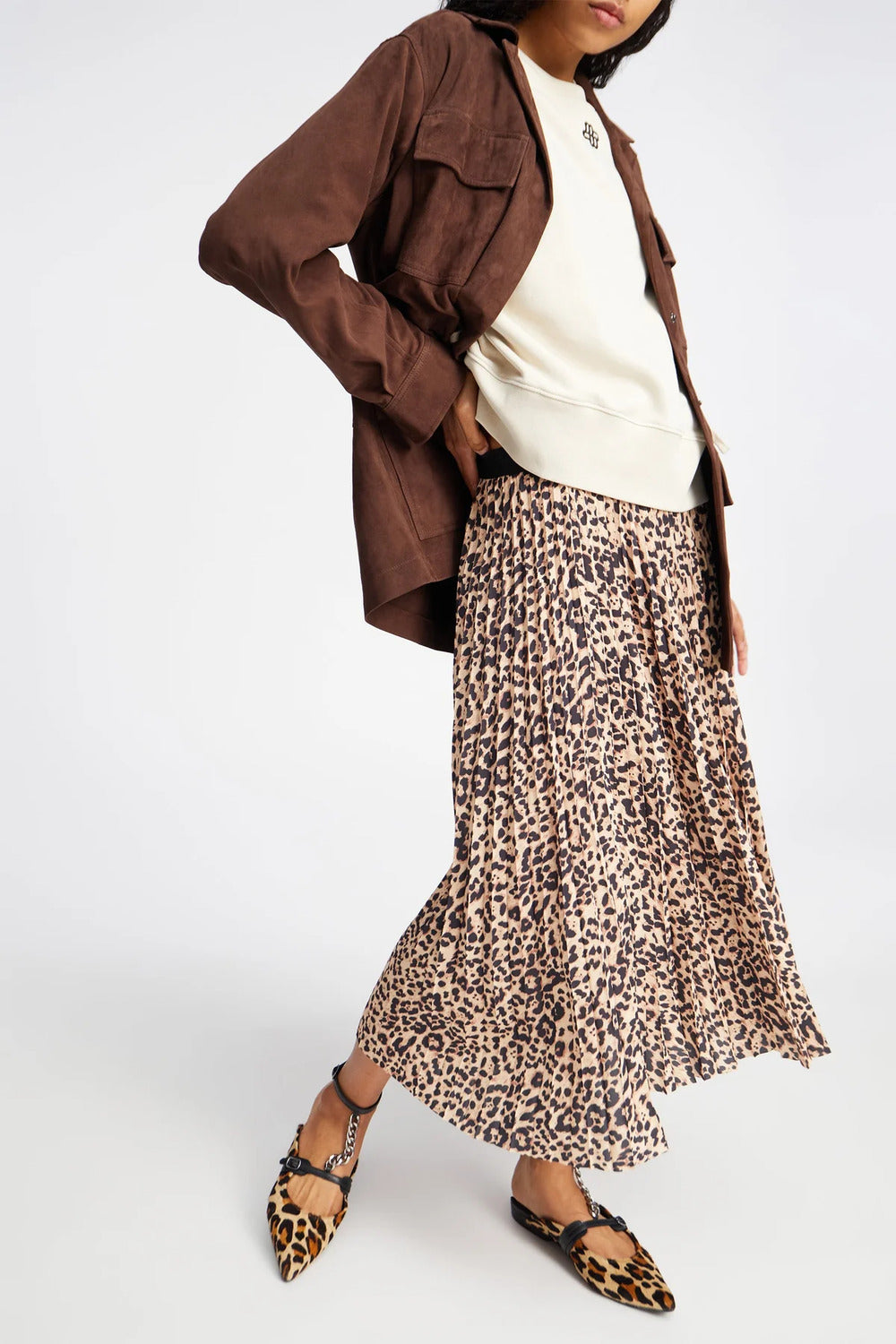 MUNTHE Taulla Rok – Camel-95% gerecycled polyester, 5% elasthaan-DAMES ROKKEN-Bruin