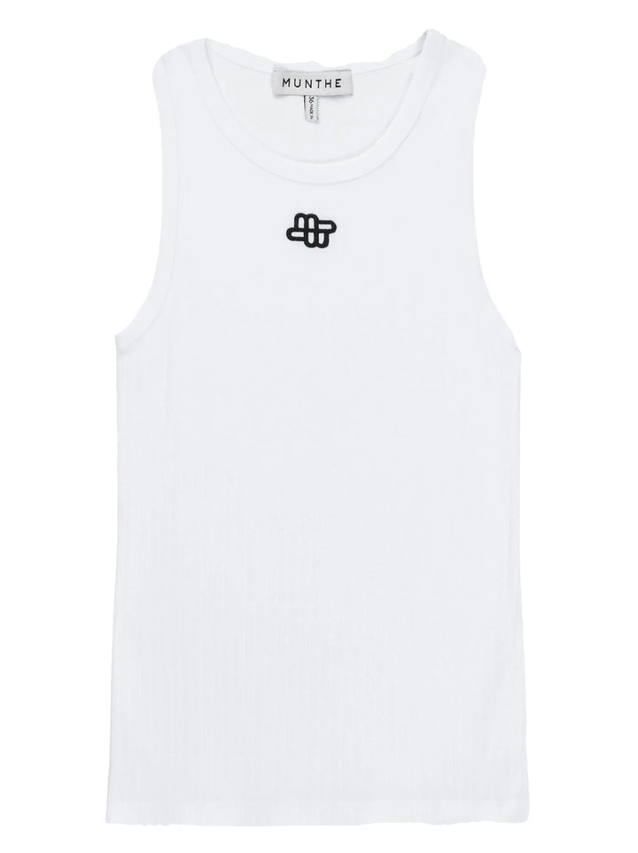 MUNTHE Tezza top – Wit-100% katoen-DAMES TOPS & BLOUSES-Wit