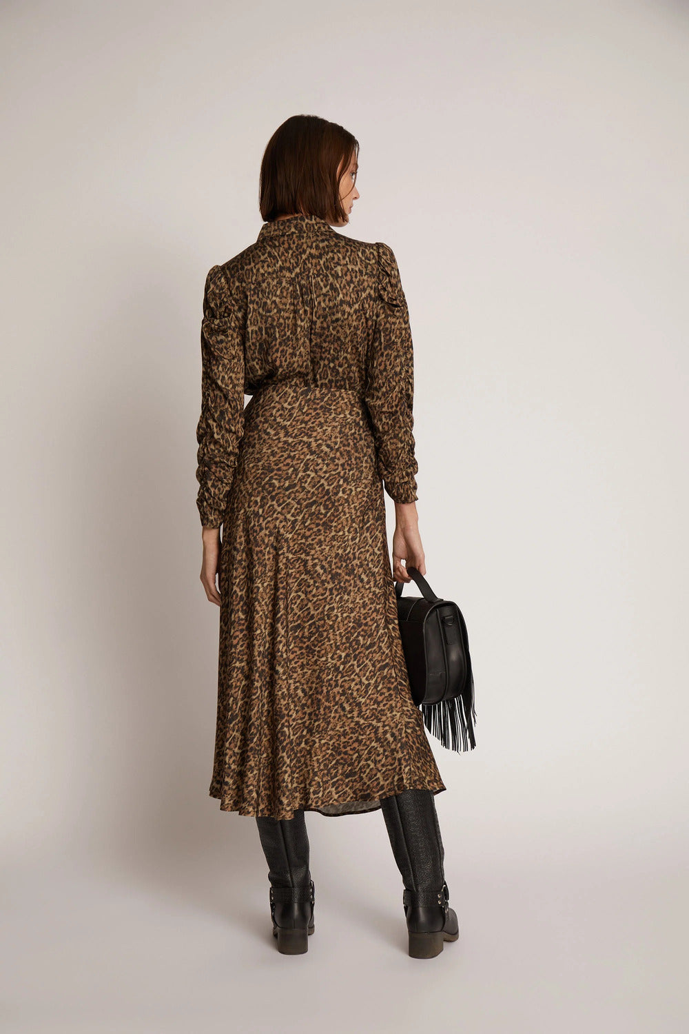 MUNTHE TIELLA top bruin-100% Ecovero Viscose-DAMES TOPS & BLOUSES-Bruin