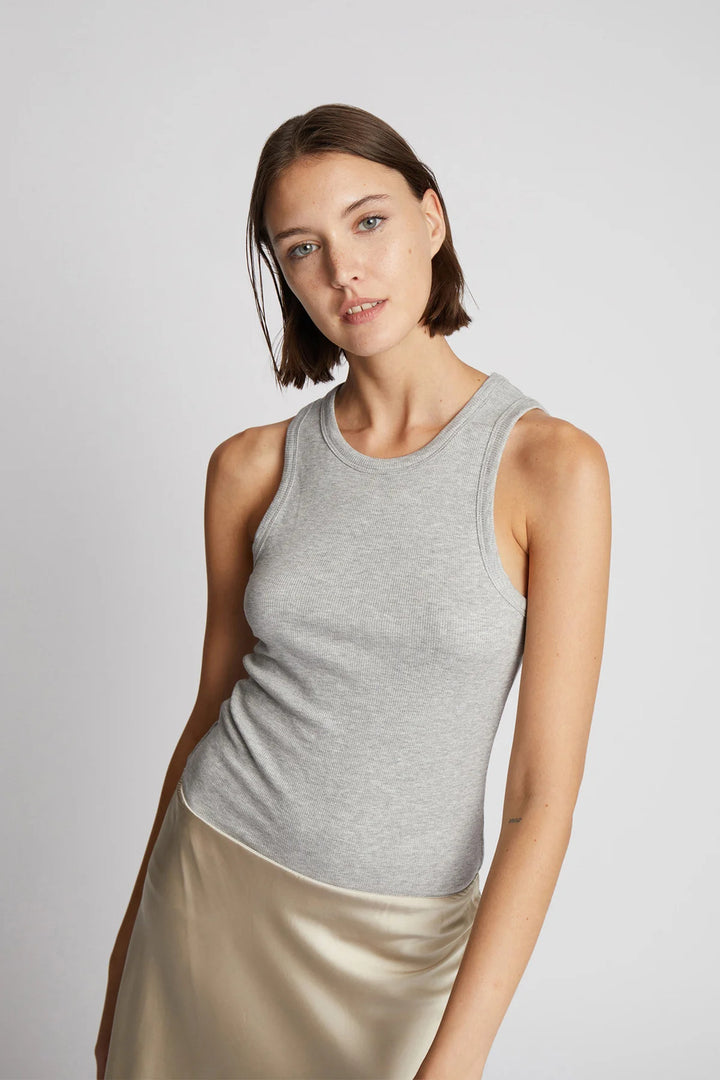 MUNTHE top PEACH-95% Ecovero 5% Elastane-DAMES TOPS & BLOUSES-Grijs