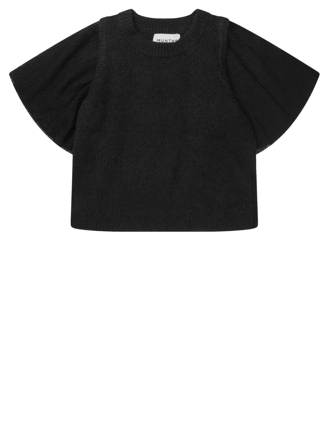 MUNTHE trui DEVOTED-15% alpaka, 25% polyester, 38% polyamide, 20% wol, 2% elasthaan-DAMES TRUIEN & VESTEN-Zwart