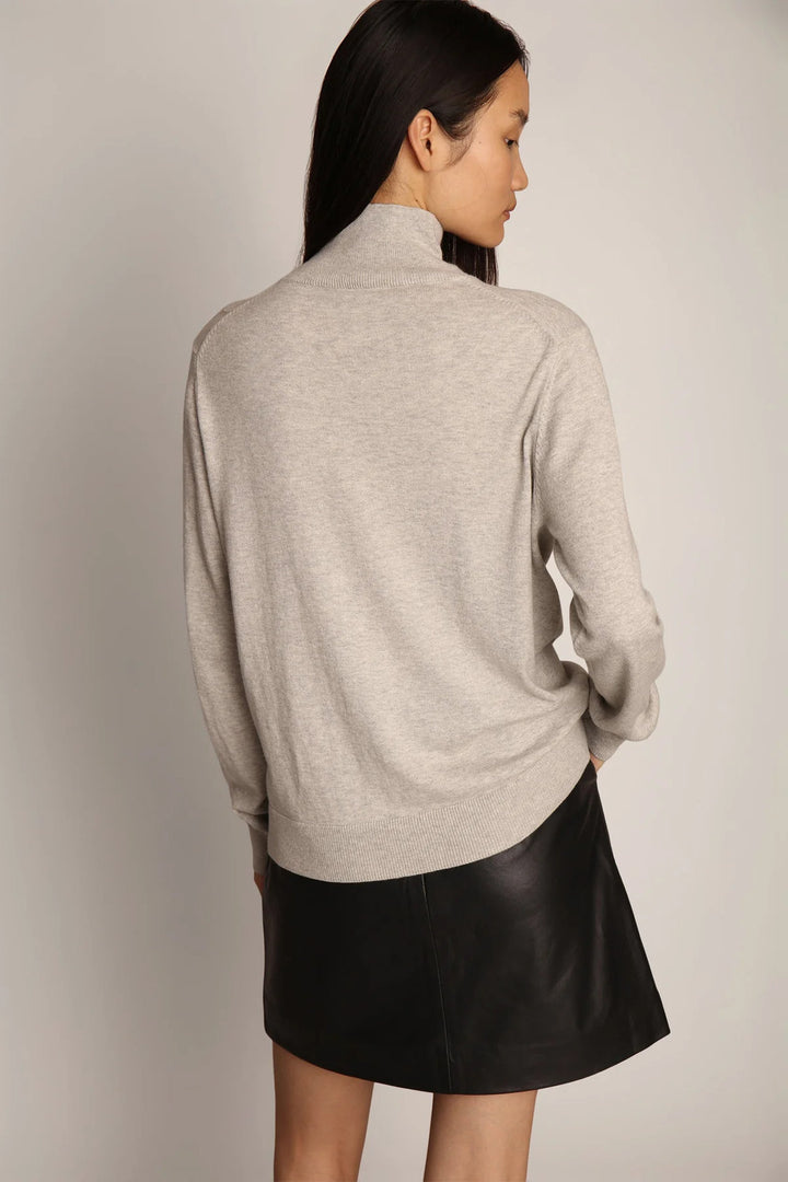 MUNTHE trui GOLDILOCK -55% RWS Extrafine Merino / 45% Cotton-DAMES TRUIEN & VESTEN-Grijs