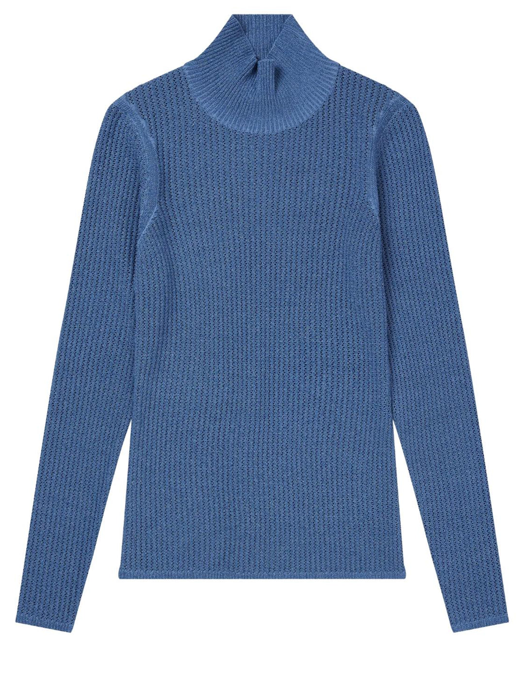 MUNTHE trui LIANDRA KNIT-68% katoen, 32% polyamide-DAMES TRUIEN & VESTEN-Blauw