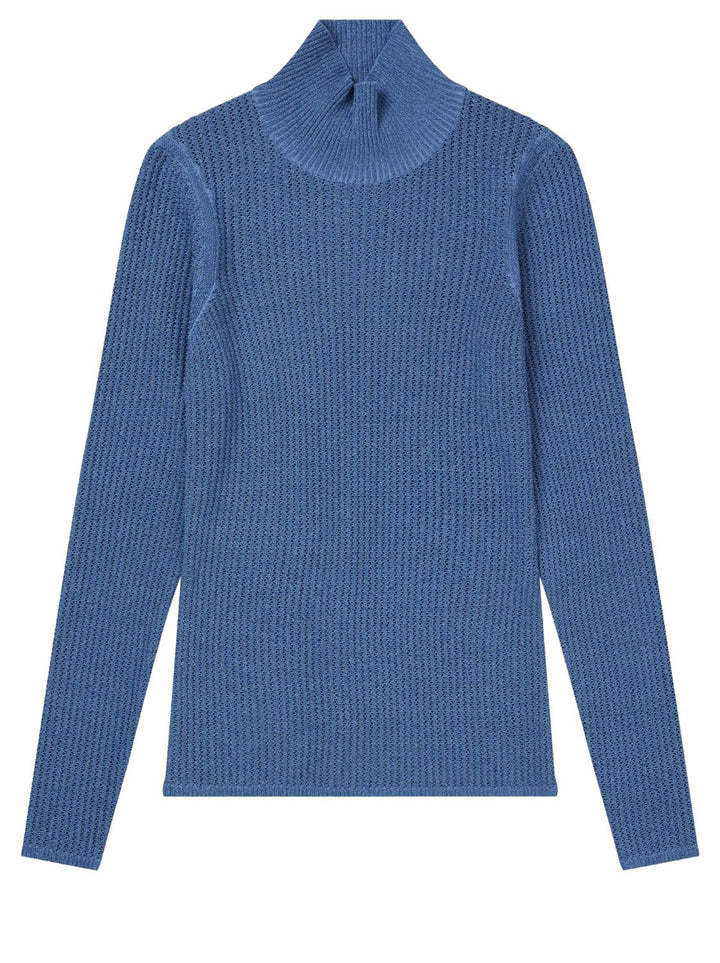 MUNTHE trui LIANDRA KNIT-68% katoen, 32% polyamide-DAMES TRUIEN & VESTEN-Blauw