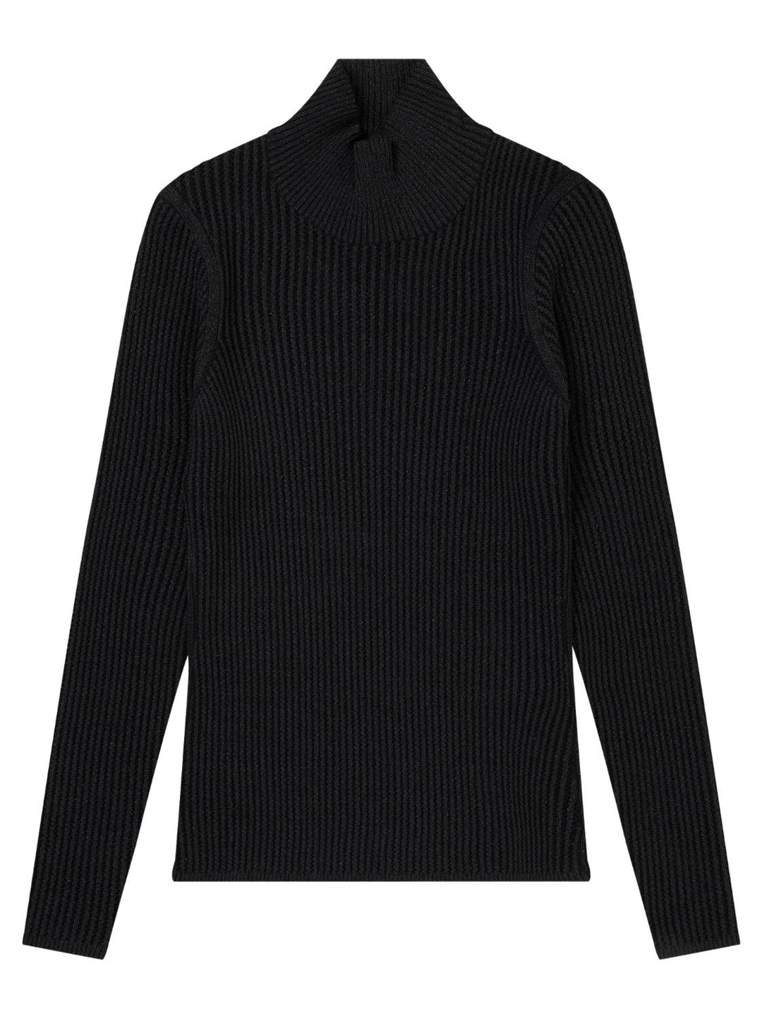 MUNTHE trui LIANDRA KNIT-68% katoen, 32% polyamide-DAMES TRUIEN & VESTEN-Zwart