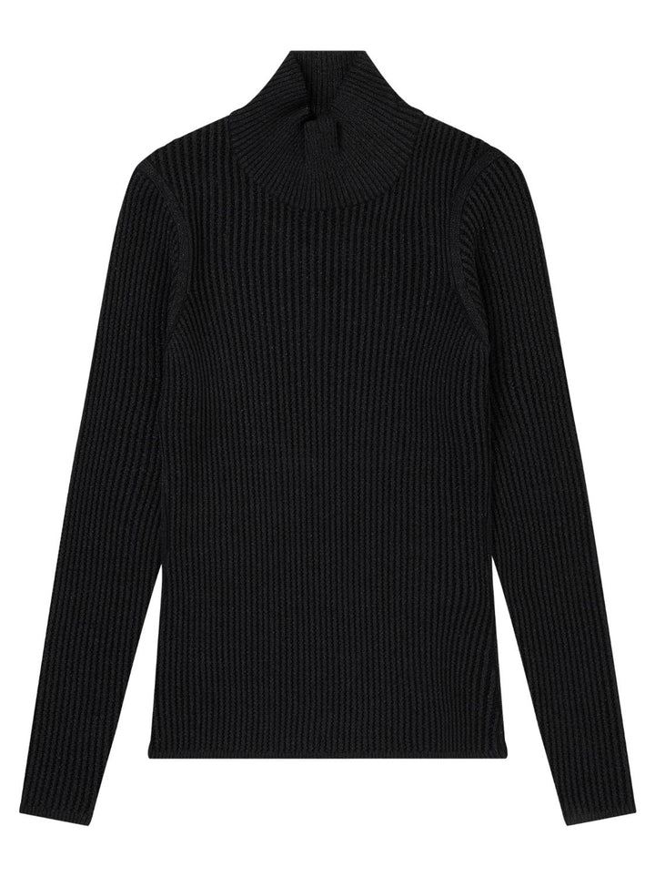 MUNTHE trui LIANDRA KNIT-68% katoen, 32% polyamide-DAMES TRUIEN & VESTEN-Zwart