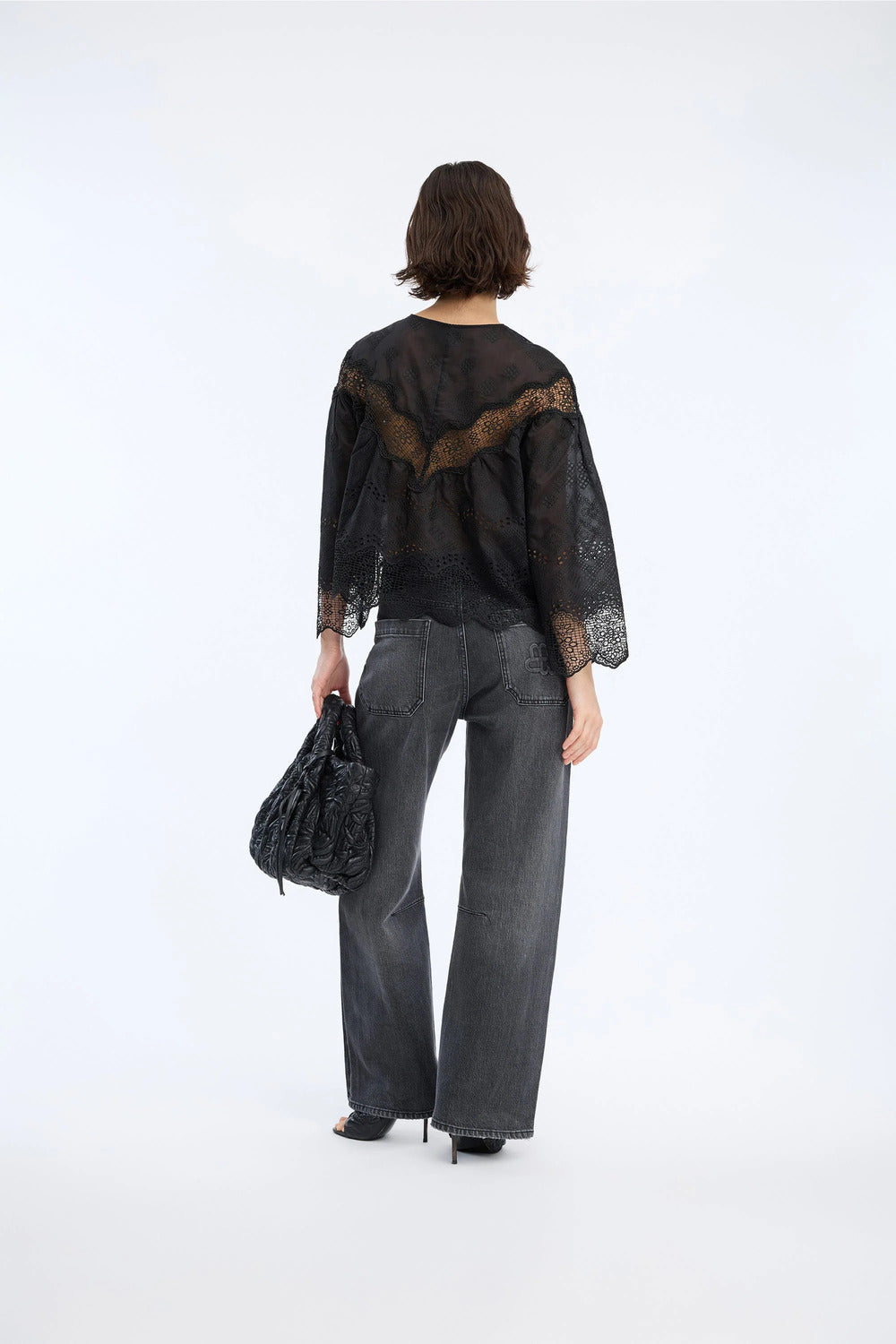 MUNTHE Valiance Top – Zwart-85% Lyocell / 15% Polyester-DAMES TOPS & BLOUSES-Zwart