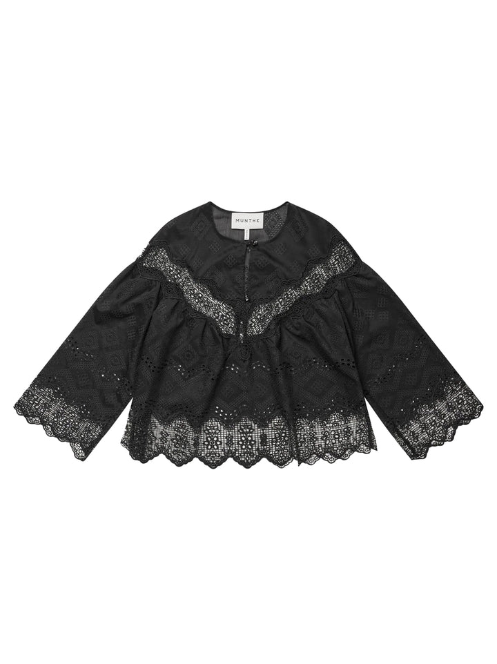 MUNTHE Valiance Top – Zwart-85% Lyocell / 15% Polyester-DAMES TOPS & BLOUSES-Zwart