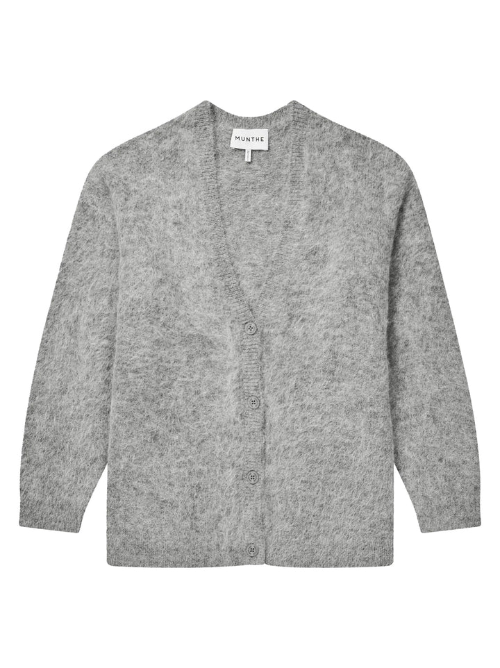 MUNTHE Vest Rimini – Grijs-55% alpaca, 24% acrylic, 19% polyamide, 2% elastaan-DAMES TRUIEN & VESTEN-Grijs