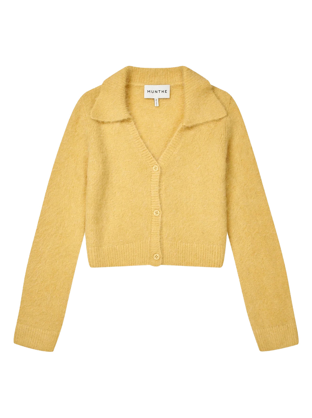 MUNTHE Vest Roxas – Lemon-55% alpaca, 24% acrylic, 19% polyamide, 2% elastaan-DAMES TRUIEN & VESTEN-Geel