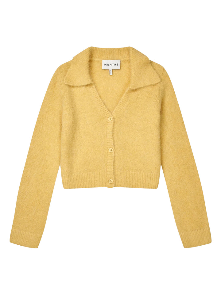 MUNTHE Vest Roxas – Lemon-55% alpaca, 24% acrylic, 19% polyamide, 2% elastaan-DAMES TRUIEN & VESTEN-Geel