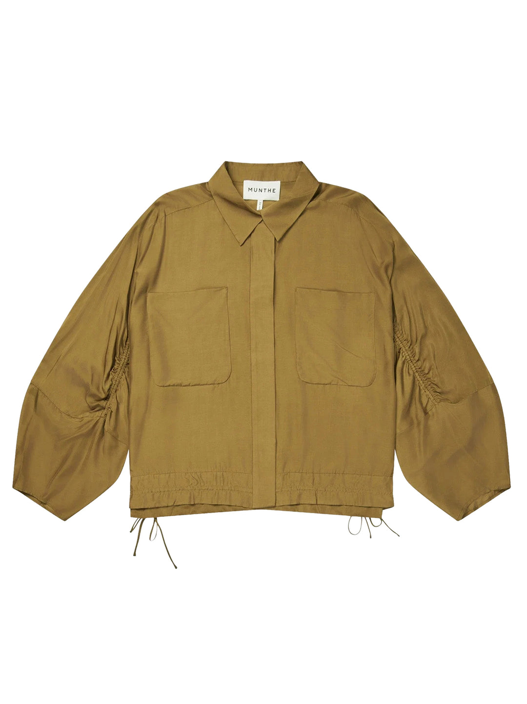 MUNTHE Vigil Blouse – Goud-80% viscose, 20% zijde-DAMES TOPS & BLOUSES-Goud