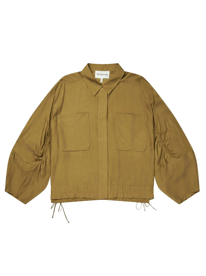 MUNTHE Vigil Blouse – Goud-80% viscose, 20% zijde-DAMES TOPS & BLOUSES-Goud