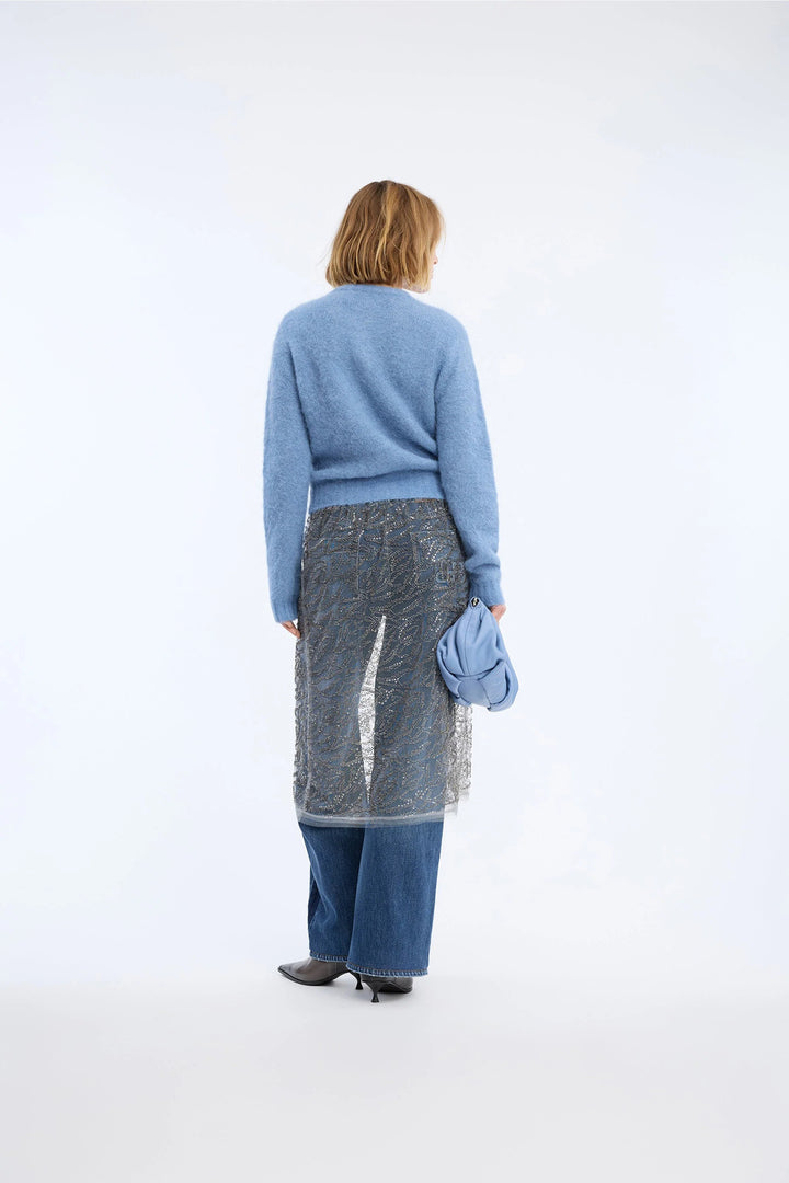 MUNTHE Vovilla Vest – Blauw-55% alpaca, 19% polyamide, 24% polyacryl, 2% elasthaan-DAMES TRUIEN & VESTEN-Blauw