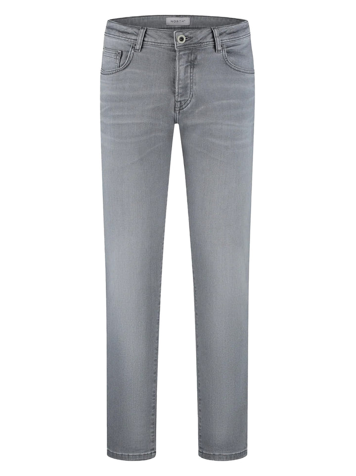 North84 5‑Pocket Graphite Denim – Grijs-92% katoen, 6% elastisch polyamide, 2% elastaan-HEREN BROEKEN-Grijs