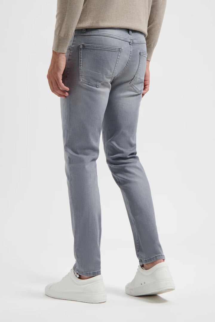 North84 5‑Pocket Graphite Denim – Grijs-92% katoen, 6% elastisch polyamide, 2% elastaan-HEREN BROEKEN-Grijs