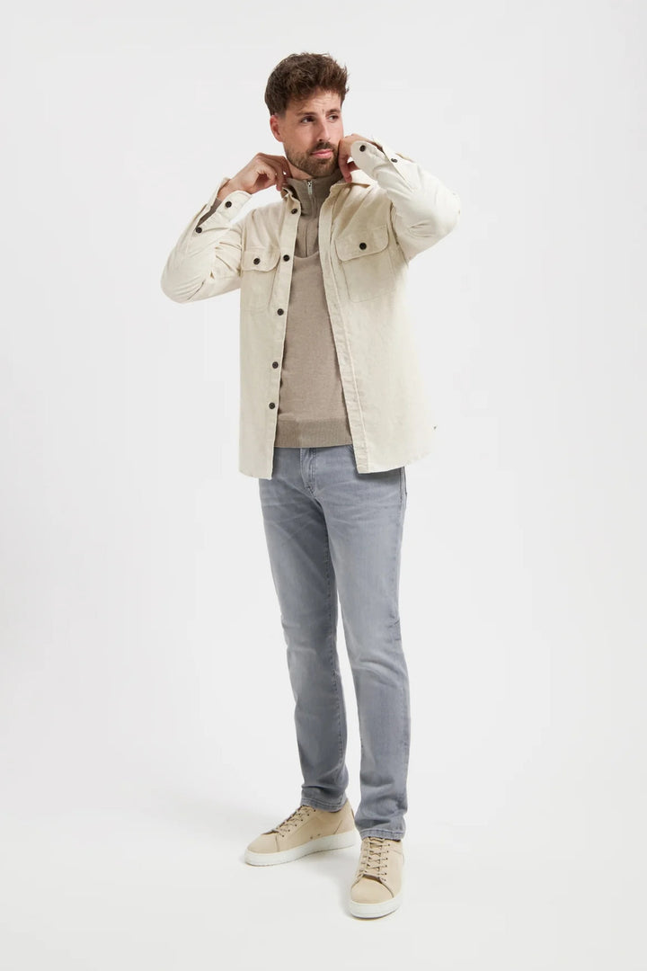 North84 5‑Pocket Graphite Denim – Grijs-92% katoen, 6% elastisch polyamide, 2% elastaan-HEREN BROEKEN-Grijs