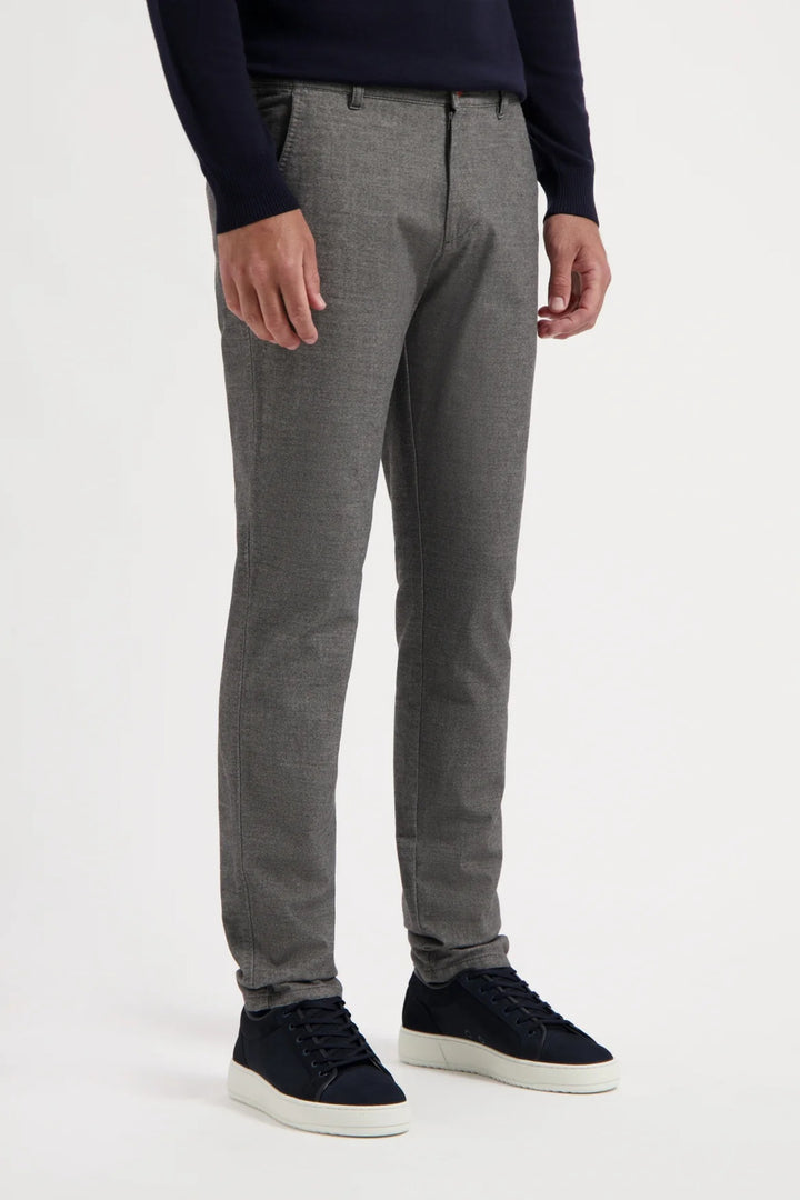 NORTH84 Chino Wool Look – Middelgrijs-57% katoen, 27% polyester, 13% viscose, 3% elasthaan-HEREN BROEKEN-Grijs