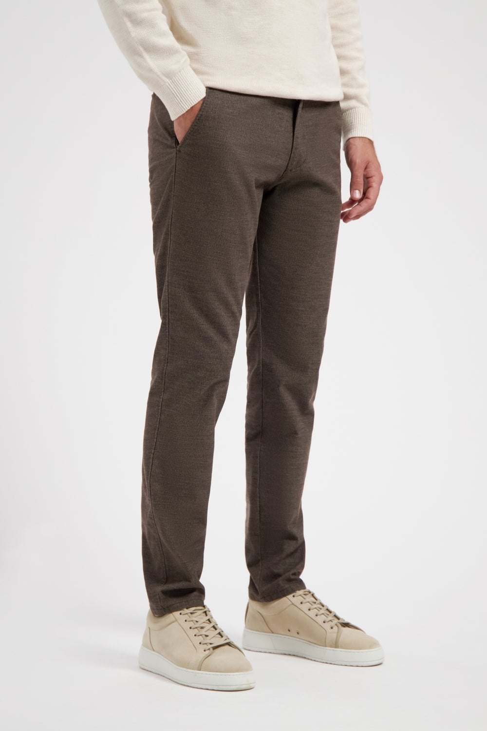 NORTH84 Elegance Chino – Bruin-50% katoen, 32% polyester, 15% viscose, 3% elastaan-HEREN BROEKEN-Bruin
