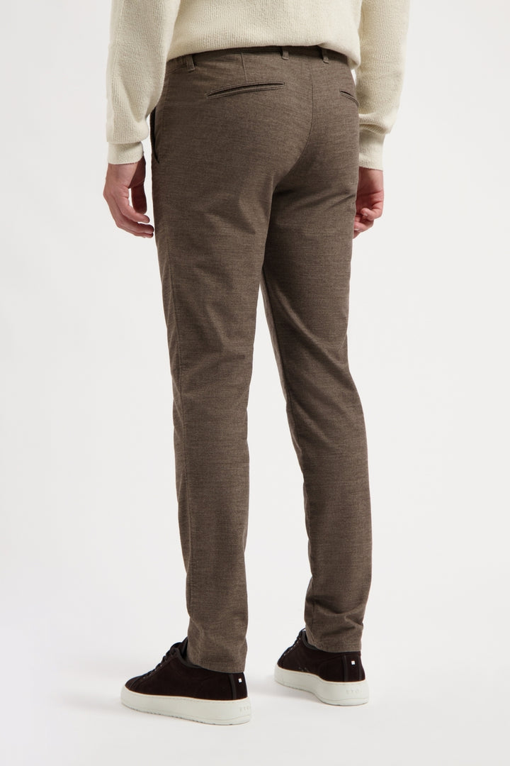 NORTH84 Elegance Chino Slim Fit – Bruin-50% katoen, 32% polyester, 15% viscose, 3% elasthaan-HEREN BROEKEN-Bruin