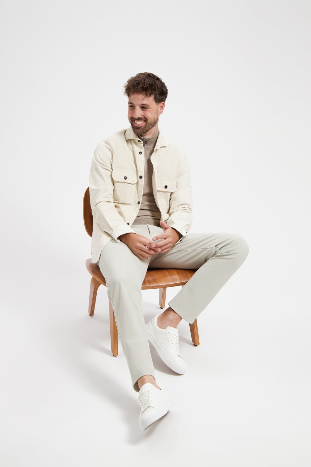 North84 Sensitive Travel Slim Fit Pantalon – Beige-74% polyamide, 26% elastaan-HEREN BROEKEN-Beige