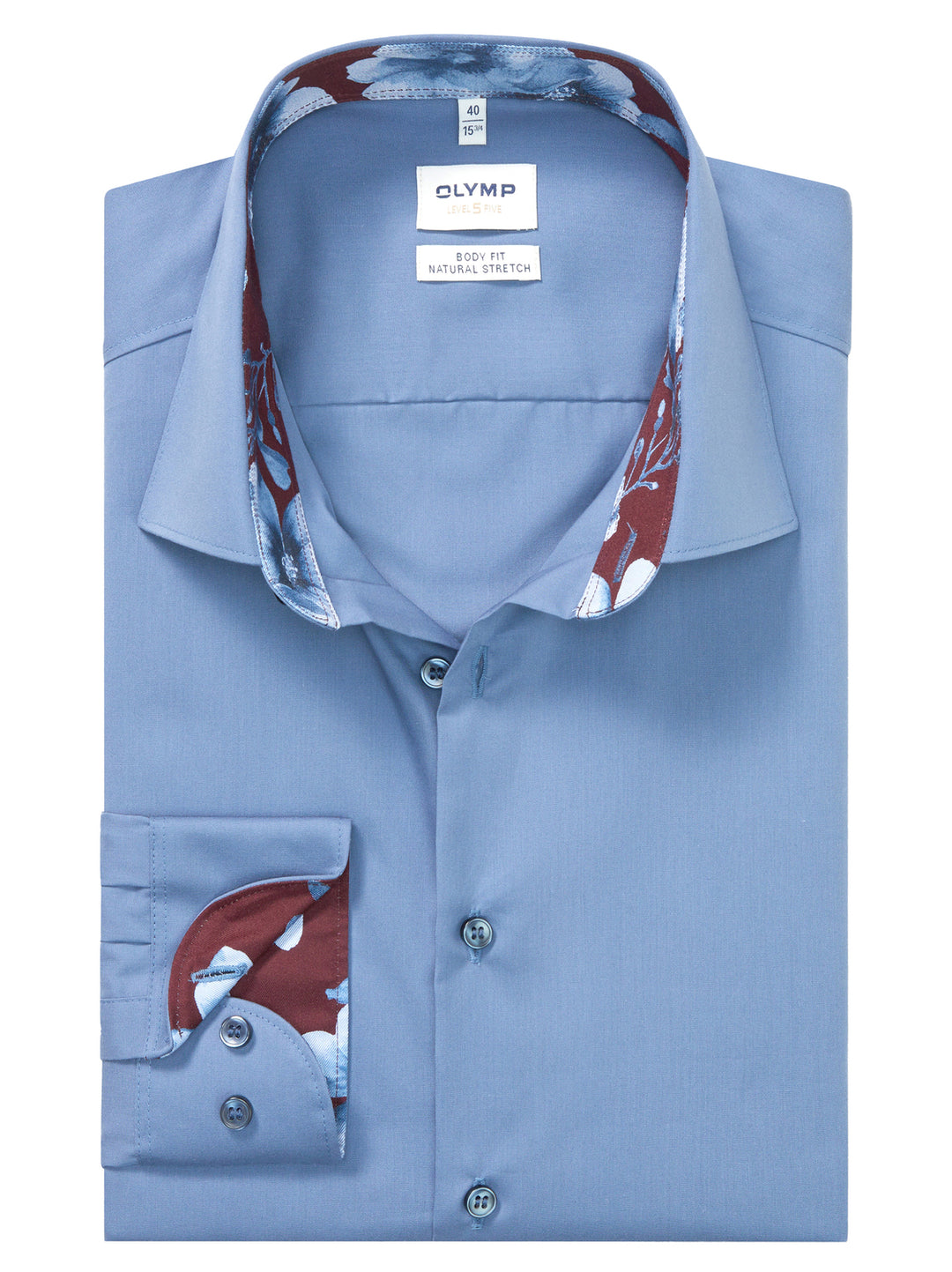 Olymp Business Shirt – Blauw-100% katoen-HEREN SHIRTS-Blauw
