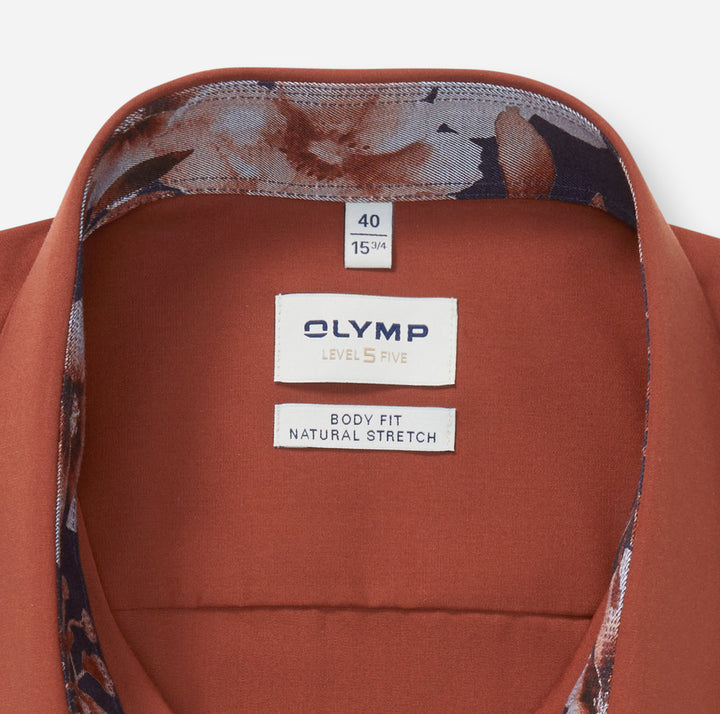 OLYMP Casual Body Fit Shirt – Rood-100% katoen-HEREN SHIRTS-Rood