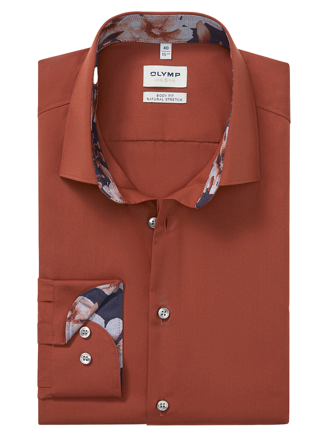 OLYMP Casual Body Fit Shirt – Rood-100% katoen-HEREN SHIRTS-Rood