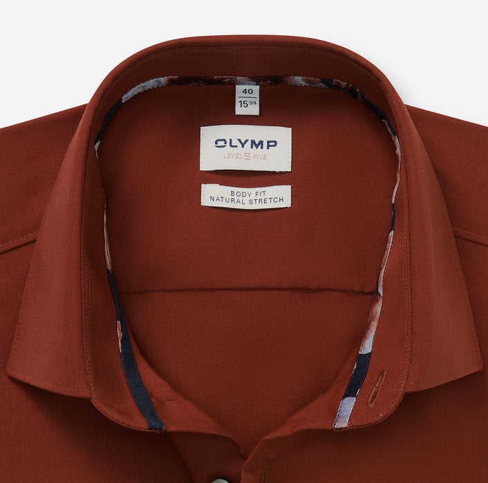 OLYMP Casual Body Fit Shirt – Rood-100% katoen-HEREN SHIRTS-Rood