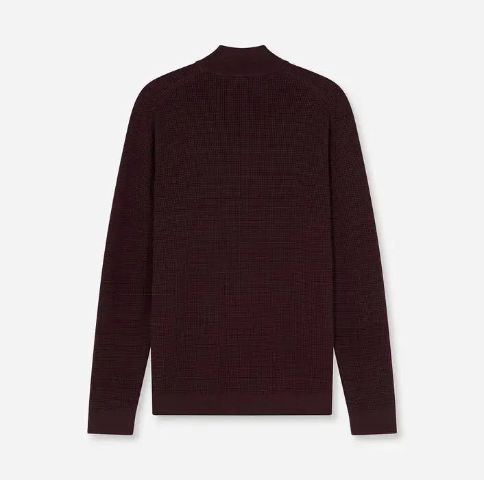 OLYMP Casual Half Zip Trui – Rood-89% katoen, 11% polyamide-HEREN TRUIEN & VESTEN-Rood