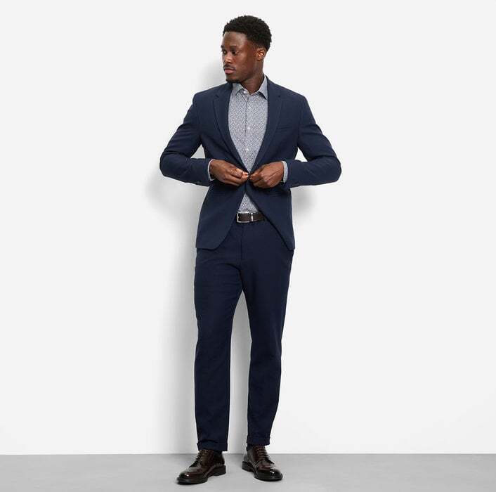 Olymp Casual Shirt Extra Long Sleeve – Blauw-100% katoen-HEREN SHIRTS-Blauw