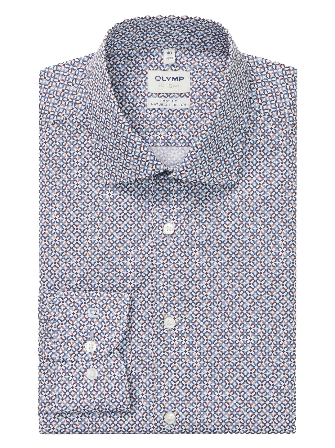 Olymp Casual Shirt Extra Long Sleeve – Blauw-100% katoen-HEREN SHIRTS-Blauw