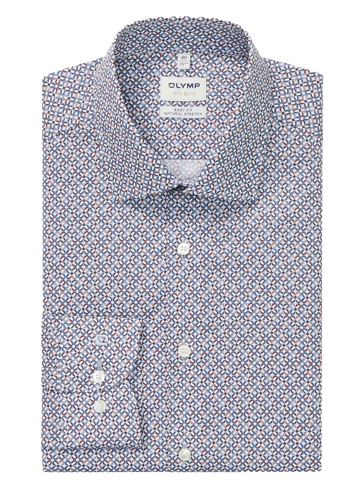 Olymp Casual Shirt Extra Long Sleeve – Blauw-100% katoen-HEREN SHIRTS-Blauw