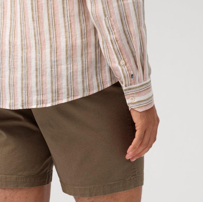 OLYMP casual shirt regular fit-100% linnen-HEREN SHIRTS-Rood