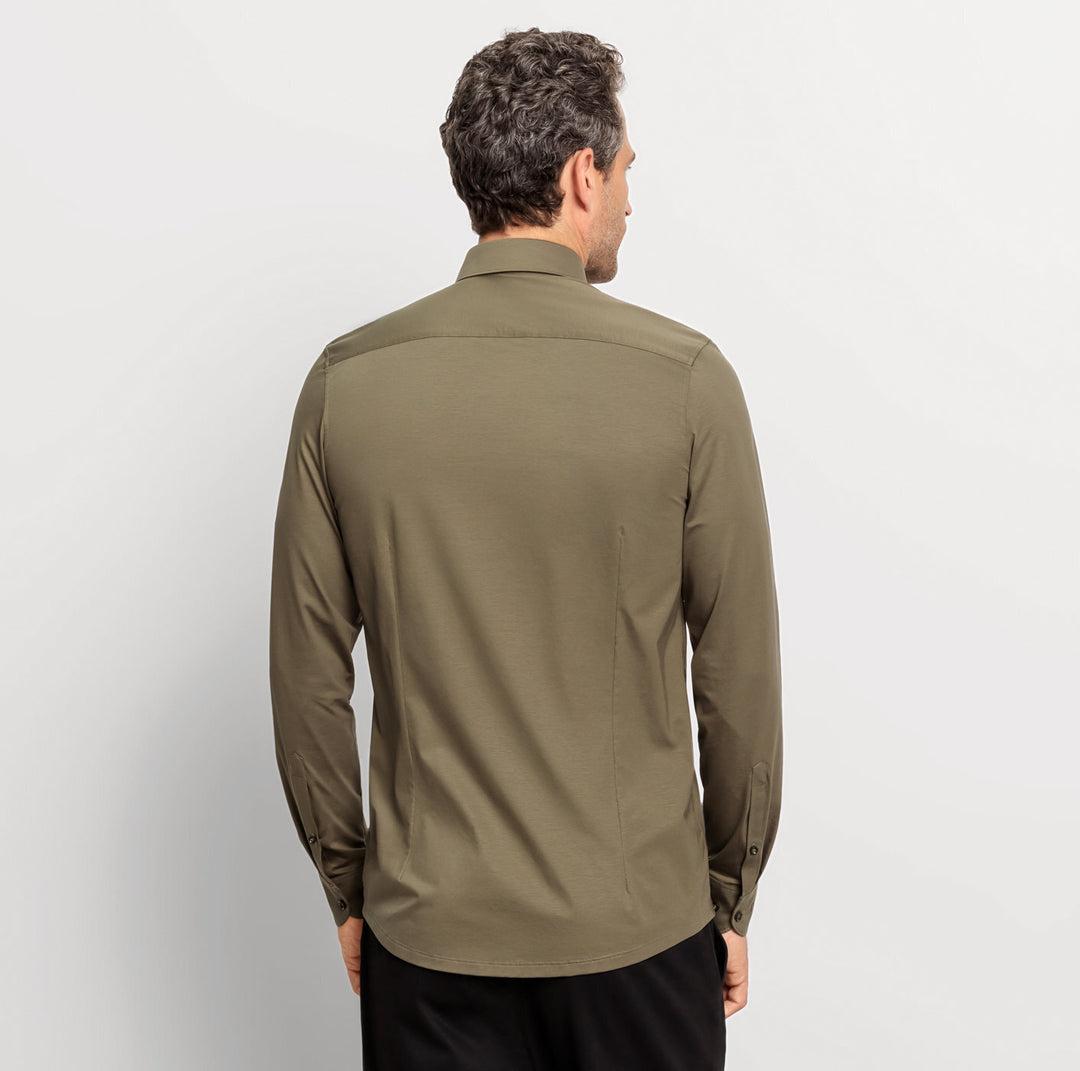 OLYMP extra lange mouw body fit-92% Katoen<br />8% Elasthaan-HEREN SHIRTS-Groen