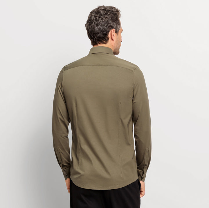 OLYMP extra lange mouw body fit-92% Katoen<br />8% Elasthaan-HEREN SHIRTS-Groen