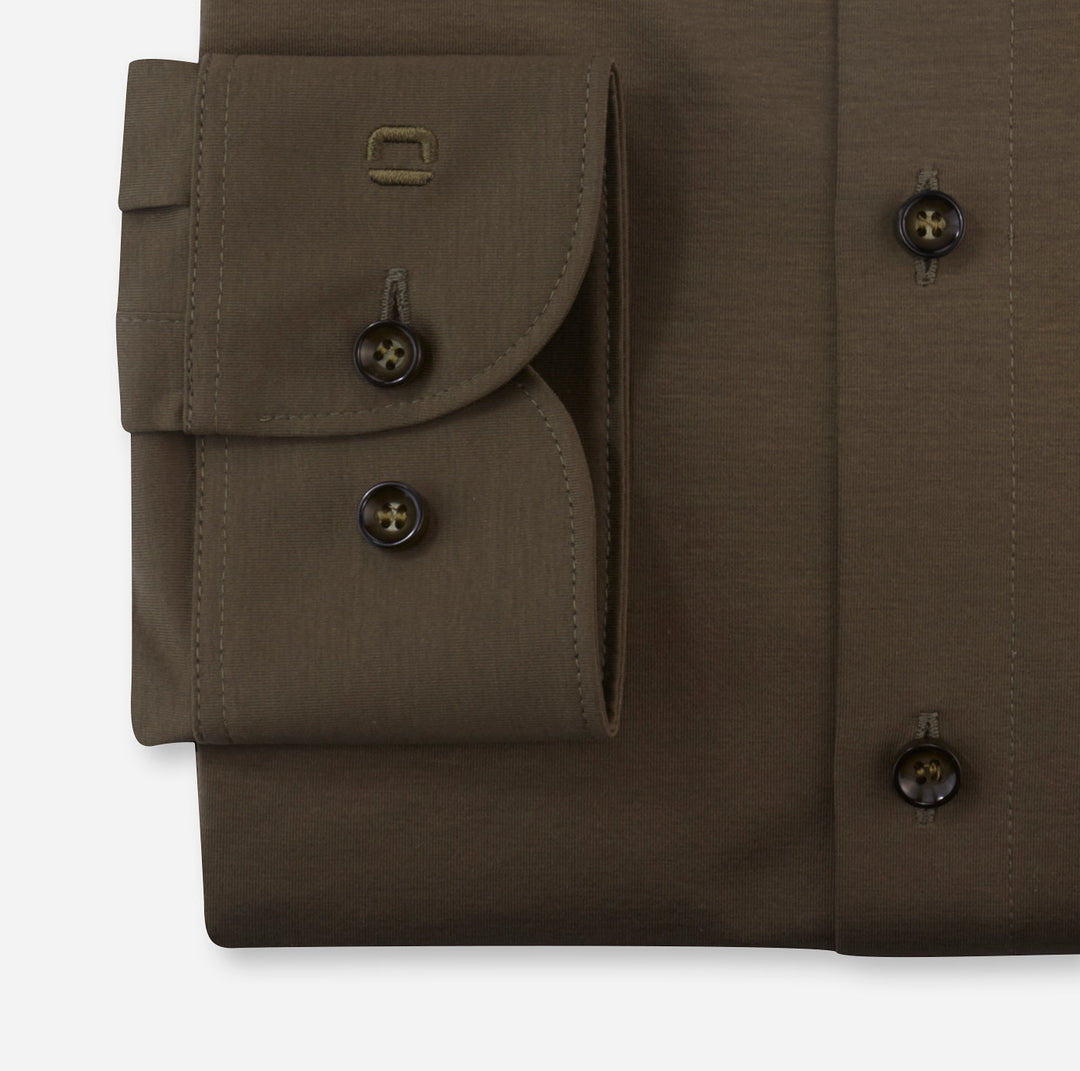 OLYMP extra lange mouw body fit-92% Katoen<br />8% Elasthaan-HEREN SHIRTS-Groen