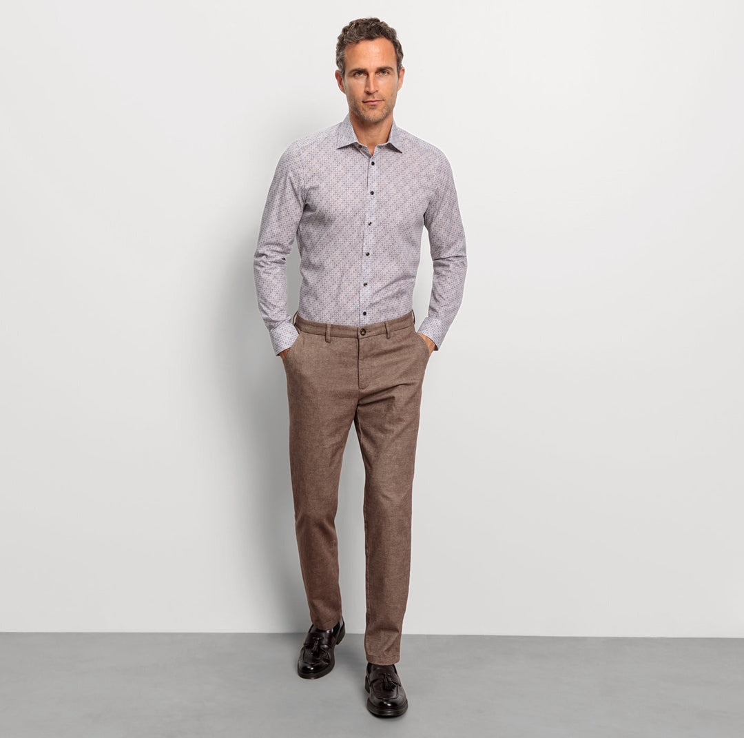 Olymp extra lange mouw body fit-97% Katoen<br />3% Elasthaan-HEREN SHIRTS-Blauw